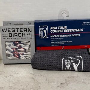 PGA Tour Course Essentials Set with Gray Towel and Striped Tees golf ⛳️ bundle